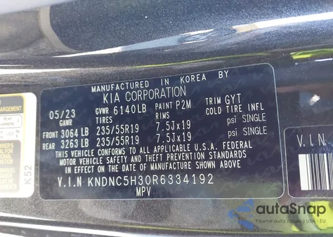 2024 Kia Carnival Mpv Ex z USA, uszkodzony, nr VIN KNDNC5H30R6334192